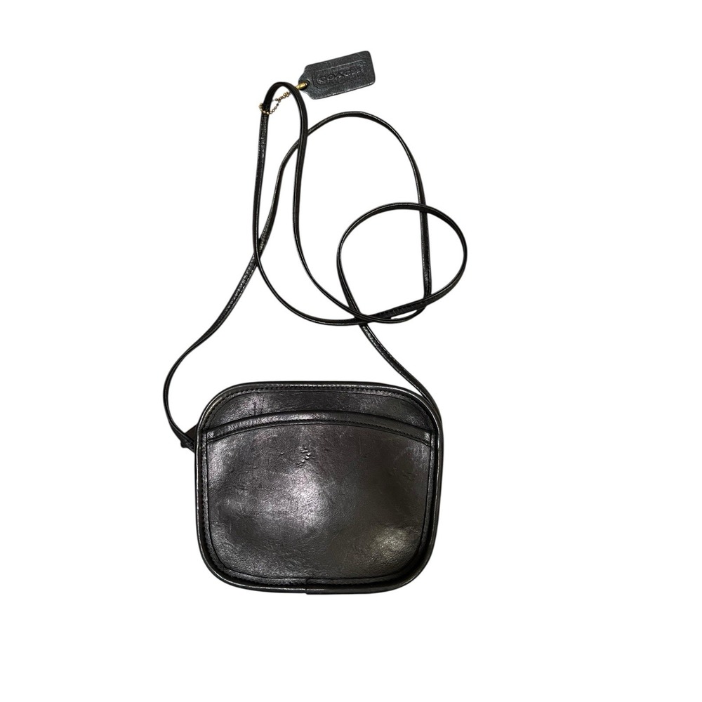 Vintage Coach Hadley Mini Crossbody Shoulder Bag Leather‎ Purse Designer Black